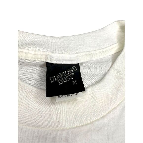 Vintage Diamond Dust Women’s Medium Glitter Cat T-Shirt Cat Lovers USA 90s NEW - Picture 5 of 8